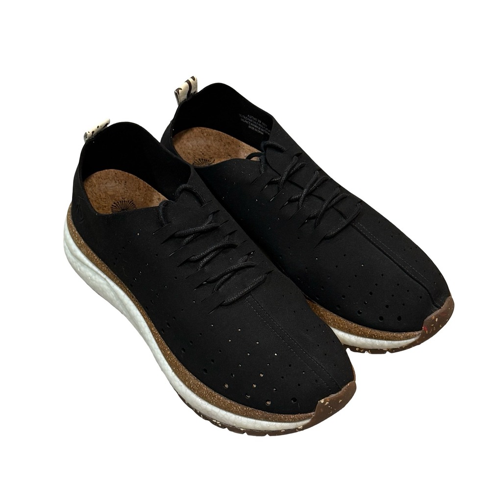 OTBT Alstead Perferated Black Textile Calf Hair Cow Print Sneakers Womens 9M